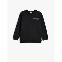 Koton Sweatshirt Arkası Atatürk Baskılı Bisiklet Yaka Uzun Kollu Siyah 5wkb10221tk Siyah