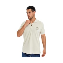 Arma Ar-ma Erkek Polo Yaka Tişört Resim Baskili Örme Kumaş Büyük Beden %100 Pamuk 30/1 Çift Toplama Penye Pike K30374871002 Bej-b1