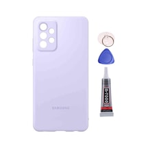 Samsung A72 Mor Uyumlu Arka Kapak Batarya Kapağı Pil Kapağı Yapışkan Ve Sökme Aparatıyla Beraber Full Set Mor