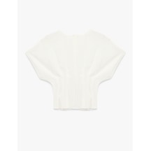 Koton Bisiklet Yaka Regular Fit Kolsuz Drapeli Bluz Kırık Beyaz 6sak60110pw Ekru