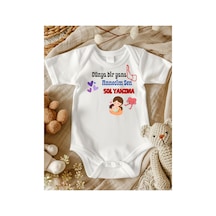 Lupi Anne Yazılı Bebek Zıbın Pamuklu Kumaş Unisex 3 ekru