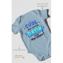 Morivokids Cool Diye Yazılır Dayım Diye Okunur Kısa Kollu Bebek Body %100 Pamuk Bebe Mavisi