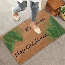 Valerine Life Tropikal Palmiye Yaprağı Evimize Hoş Geldiniz Kapı Önü Paspası 45 x 70 CM