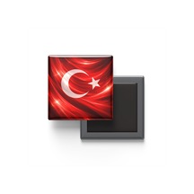 9x9 Cm Buzdolap Magnetleri - Kuzey Makedonya Bayrağı Ve Türk Bayrağı - 2'li Set Magneti