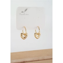 Kadın Vip Seri 316 L Çelik Antialerjik 2.5 Cm Yıldız Model Küpe-5194 Altın