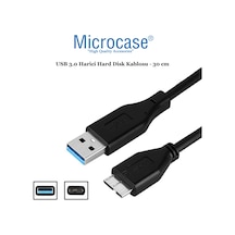 Microcase Usb 3.0 Harici Hdd Hard Disk Kablosu 30 Cm Siyah Al2612