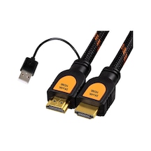 Hdmı 2k 4k örgülü gold kaplama hdmı kablosu +usb güç hdmı 25 metre