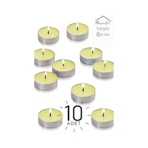 10 Adet Papatya Kokulu Tealight Mum 4 Saat Yanar Dekoratif Mumluk Mumu