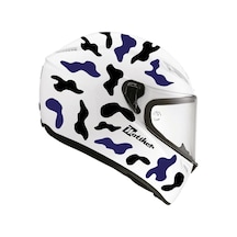 Siyah Mavi Kamuflaj Kask Sticker Modeli