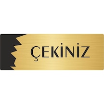 Metal Departman Kapı İsimliği, Yönlendirme Levhası Çekiniz 5x20 Cm Altın Renk