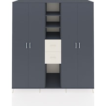 Kronos Dolap 15 Raflı 2 Çekmeceli 4 Kapaklı 220x59x243 Antrasit-antrasit/aytaşı Antrasıt/aytası