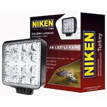 Niken Kare 16 Led 12-24 Volt Projektör Çalışma Lambası 1 Adet