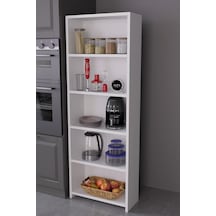 5 Raflı Mutfak Rafı 150 Cm Kiler Rafı, Kahve Köşesi Organizer Ve Çok Amaçlı Raf,mutfak Dolabı Beyaz 5 Raflı Mutfak Rafı 150 Cm Kiler Rafı, Kahve Köşesi Organizer Ve Çok Amaçlı Raf,mutfak Dolabı Beyaz