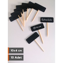 10 Adet Silinebilir Karatahta Siyah Etiket Saplama Çubuklu 10 x 4 CM