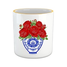 Blue Blanc Kırmızı Gül Espresso, Double Türk Kahvesi Fincanı Çok Renkli