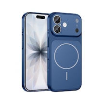 İphone 16 Uyumlu İphone 17 Pro Görünümlü Magsafe Özellikli Dönüşüm Kılıfı Formen Kapak Mavi