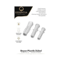 6 Mm Beyaz Plastik Dübel 100 Lü Duvar Ve Beton Uyumlu Çoklu Renk