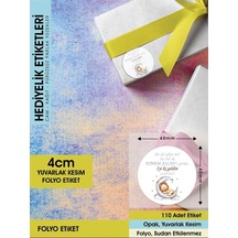 Aslan Konseptli Etiket Hediyelik Etiket 4 CM - 110 Adet Folyo Sticker Renkli