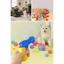 20 Adet Renkli Peluş Toplu Kedi Oyun Tabancası Kedi Egzersiz Ve Oyun Aracı