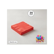 Kırmızı Peçete 20 Adet 33x33 Cm Kırmızı Tüm Yaşlar