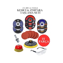 22 Parça Spiral Avuç İçi Taşlama Seti - 115mm Cırt Zımpara Tablası, Inox Kesici Ve Flap Disk Seti - Zımpara Ve Kesici Hobi Seti
