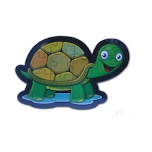 Kaplumbağa Şekilli Ahşap Puzzle Yapboz -