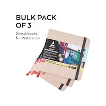 Arteza Suluboya Eskiz Defteri, 3'lü Paket, Her Biri 88 Sayfa, 13,5 X 12,5 Cm, Bej Suluboya Kitabı, Ciltli Kapak 110lbs/230 Gsm Suluboya Defter