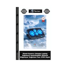 Stand Oyuncu Çalışma Laptop Soğutucu Ayarlanabilir Dizüstü Bilgisayar Soğutma Fanı Cf03 Siyah