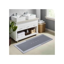 Banyo Paspası - Kaymaz Tabanlı - Süper Emici - Abdest Paspası - Uzun Gri 40 120 Cm 2li