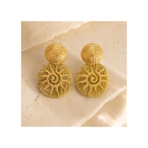 Gold Güneş Figürlü Asetat Detaylı Küpe Gold - 886835897 Gold - 886835897 Gold