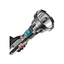 Pazly Usb Şarjlı Güçlü El Feneri - Süper Parlak Led - Uzun Menzilli Dış Aydınlatma - Siyah Siyah