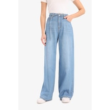 DeFacto Wide Leg Yüksek Bel Geniş Paça Uzun Yumuşak Jean Pantolon E1679AX25SMNM85