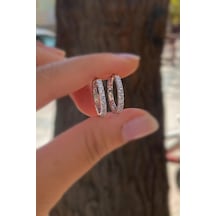 Gümüş İç Çapı 15 Mm 2 Mm Taşlı Halka Küpe Diğer