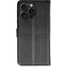 Newface Apple Uyumlu iPhone 15 Pro Max Kılıf Trend S Plus Kapaklı Kılıf - Siyah - Özel Seri 8683140790684
