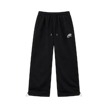 Zaee Racer Nakışlı Ayarlanabilir Paça Premium Baggy Eşofman Altı Siyah
