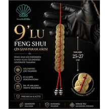 9 Lu Feng Shui Çin Şans Parası Askısı Geleneksel Dekoratif Süs Yaklaşık 25-27 Cm 1 Adet