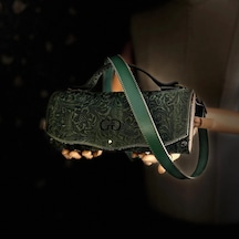 Hakiki Deri, El Yapımı Bayan Çanta, Bayan Cüzdan Larissa V41 Yeşil