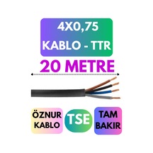 Öznur 4x0,75 Ttr Kablo Metre Seçenekli Siyah - 20 Metre