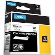 Dymo Rhinopro 18483 Beyaz/Siyah Sabit Polyester Şerit 12 MM X 5.5