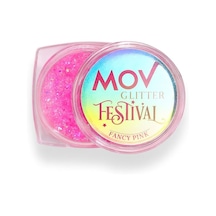 Krem Glitter No:8 Fancy Pink Festival & Parti İçin Pembe Işıltılı Vücut/yüz Sim Jeli, Uzu