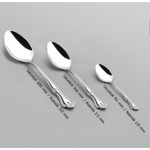 Nehir Lalezar Sade Tatlı Kaşık 12'li Gümüş