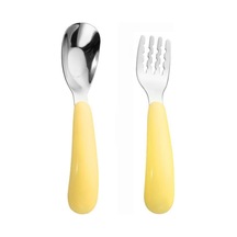 316 L Paslanmaz Çelik Sarı Bebek Çocuk Kaşık Ve Çatal Cin770sr Sarı