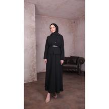 Krep Etekli Takım Siyah