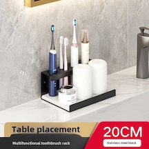 Dianziye Duvar Tipi Diş Fırçası Tutucusu - Delme Yok Kurulum, Elektrikli/ağır Diş Fırçası Uyumlu, Multifonksiyonel, Siyah, 20cm - Banyo Düzenleyici Diğer