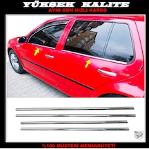 Vw Golf 4 Krom Cam Çıtası 4 Prç. 1998-2004 P.   Çelik