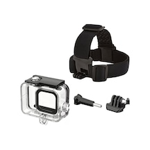 Gopro Hero 8 Su Geçirmez Muhafaza Ve Kafa Bandı 4 Parça Set Go208