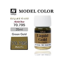 35 Ml. 216 Green Altın Alcohol Based Metal Pigmentli Alkol Bazlı Maket Boyası, Vallejo 70795 Standart