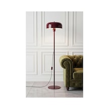 Bordo Renk Modern Disk Zemin Lambası İle Şık Aydınlatma Açık Gri