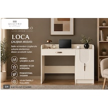 Loca Kitaplıklı Çalışma Masası Beyaz