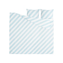 Ikea Slojsılja Çift Kişilik Nevresim Takımı 220 X 240 Cm Beyaz - Açık Lacivert Beyaz - Mavi